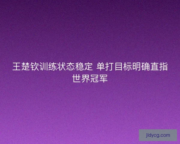 王楚钦训练状态稳定 单打目标明确直指世界冠军