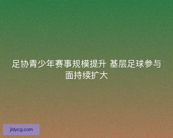 足协青少年赛事规模提升 基层足球参与面持续扩大 足协青少年赛事规模提升 基层足球参与面持续扩大
